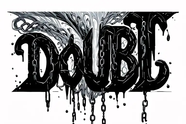 Doubt, Twenty One Pilots, Chains, Swirls, Overcoming Depression, Drowning, Self-Doubt, Hatred, soulless  tattoo design idea