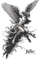 icarus falling from sky tattoo design idea