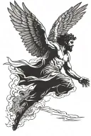 icarus falling from sky tattoo design idea
