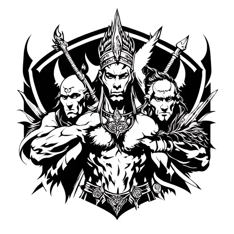 4 warriors Brother tatoo Trust tattoo design idea