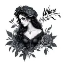 Whore tattoo design idea