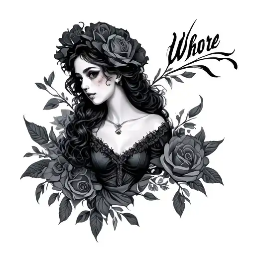 Whore tattoo design idea