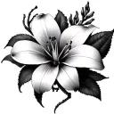 spider flower Lilia and Scorpio tattoo design idea