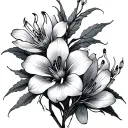 spider flower Lilia and Scorpio tattoo design idea