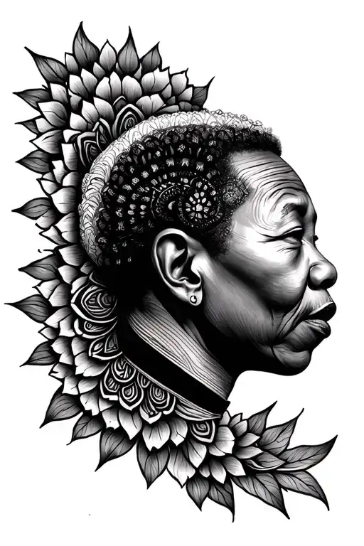 mandela gap filler sleeve tattoo design idea