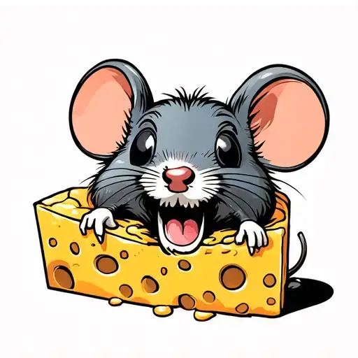 Jerry mouse inside cheese tattoo design idea