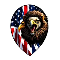 lion and eagle and American flag and British flag  tattoo design idea
