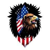 lion and eagle and American flag and British flag  tattoo design idea