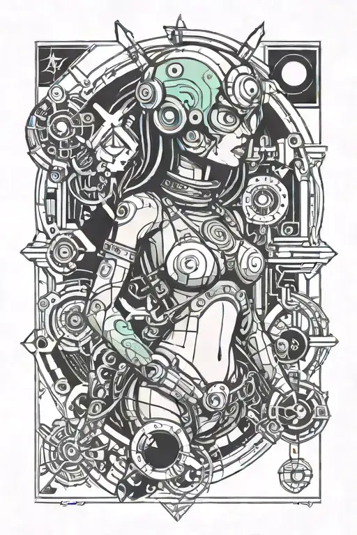 sexy stripper bender from futurama tattoo design idea