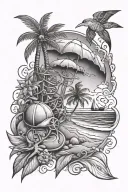 beach theme tattoo design idea