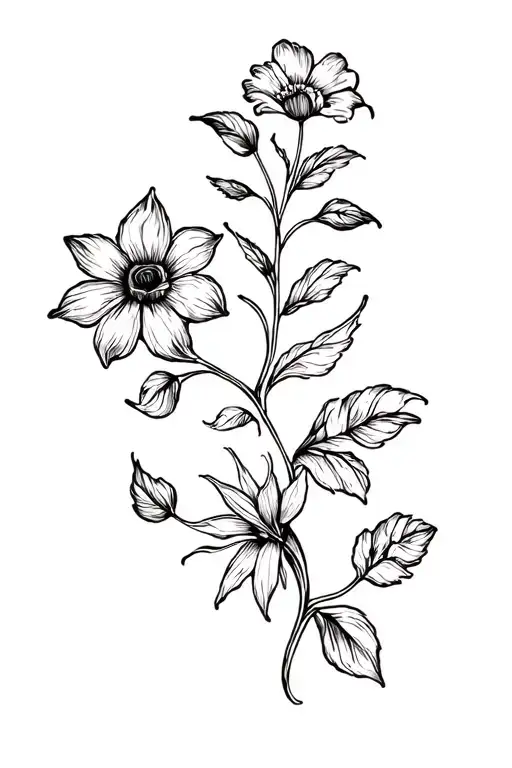 bit of flowers but also other things.very creative. very original. it hasto be wavy and curvy. it still has to be manly  tattoo design idea