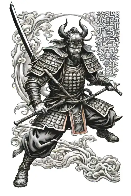 Samurai warrior tattoo design idea