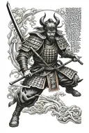 Samurai warrior tattoo design idea