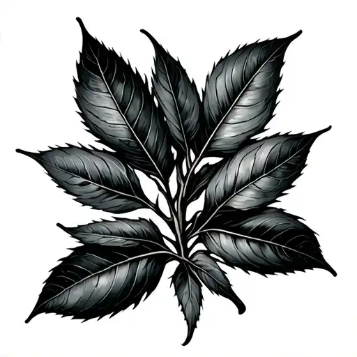 burned bay leaf tattoo design idea