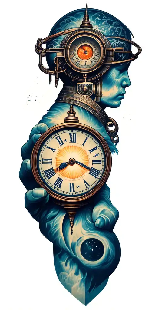 conspiracy time travel tattoo design idea