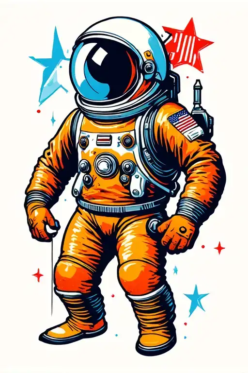 buck rogers style spaceman tattoo design idea