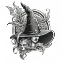 witchy style tattoo tattoo design idea