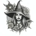 witchy style tattoo tattoo design idea