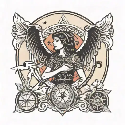 strength tarot card tattoo design idea