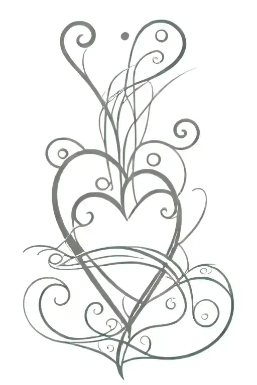 tribal heart with lines tattoo design idea