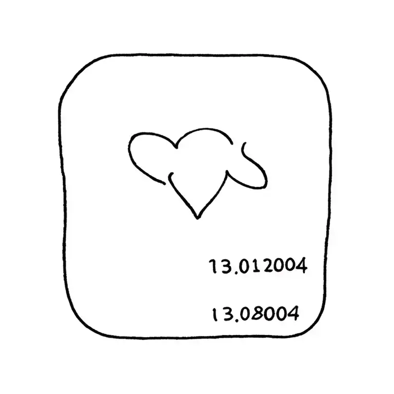 My siters birth date (13/01/2004) Written in a minimalistic beautifull way tattoo design idea