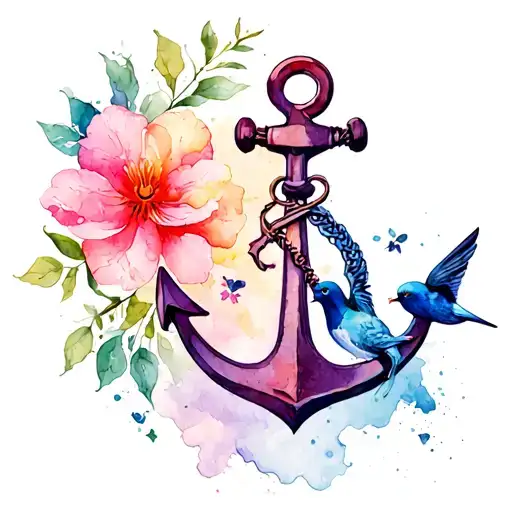Jasmine+Anchor+swallow tattoo design idea