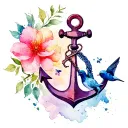 Jasmine+Anchor+swallow tattoo design idea