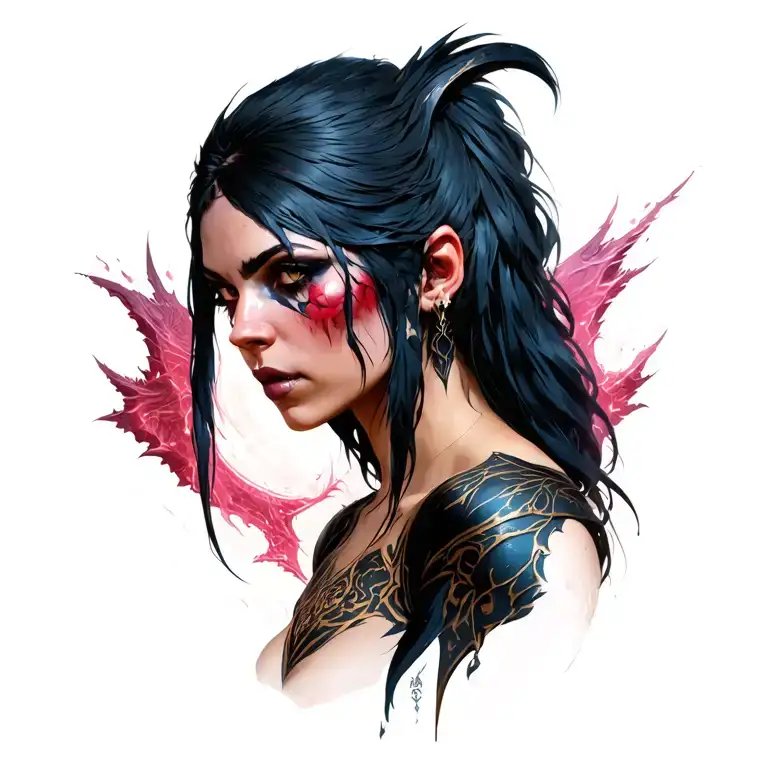 Morrigan from dragon age origins characters tattoo design idea