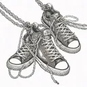 Chuck Taylor shoes hanging from a powerline tattoo design idea