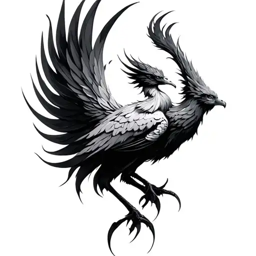 Feminine Phoenix tattoo design idea