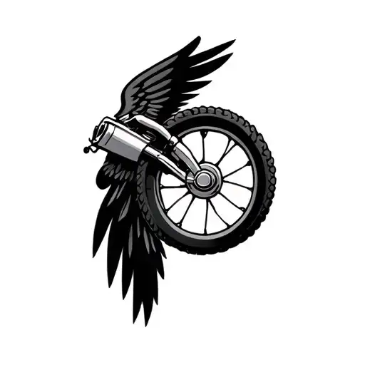 motorcycle police wing and wheel insignia tattoo design idea