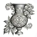 Vase renaissance style tattoo design idea