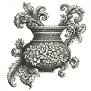 Vase renaissance style tattoo design idea