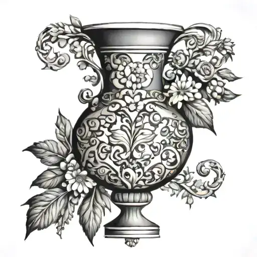 Vase renaissance style tattoo design idea