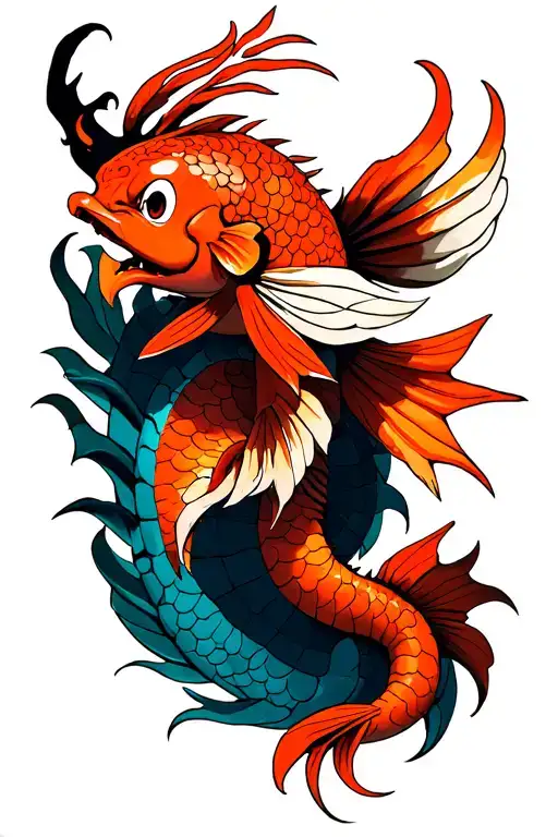 magikarp evolving into gyarados tattoo design idea