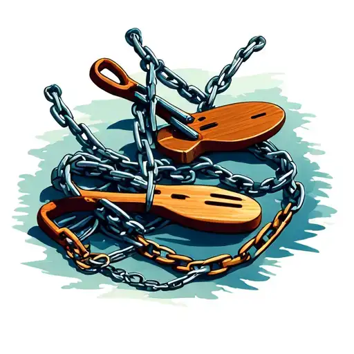 outlines of spanking paddles whips chains floggers tattoo design idea