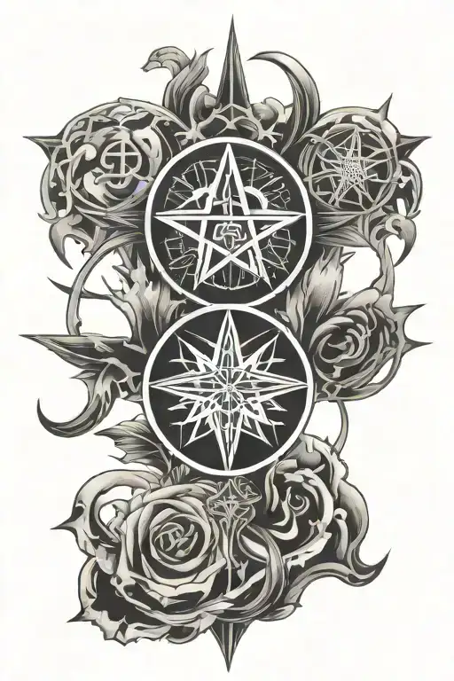 religious symbols tattoo design idea