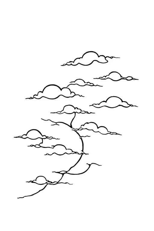 japanese clouds tattoo design idea