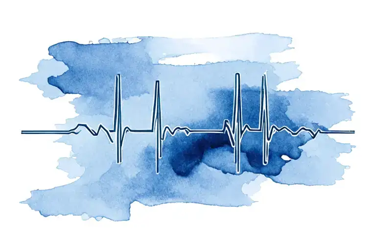 ekg lines mixed tattoo design idea