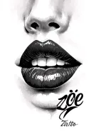 lips with name zoë tattoo design idea