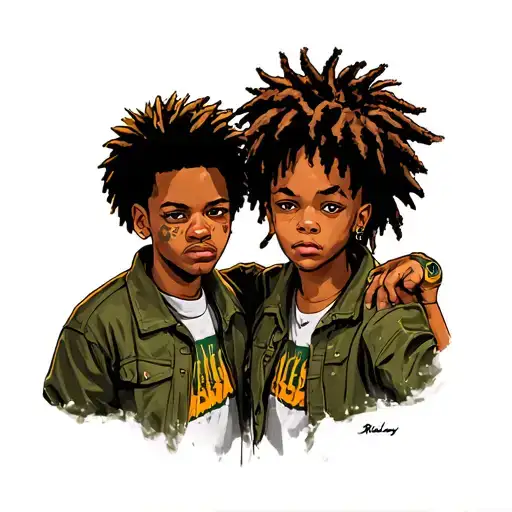 boondocks Riley and huey tattoo design idea