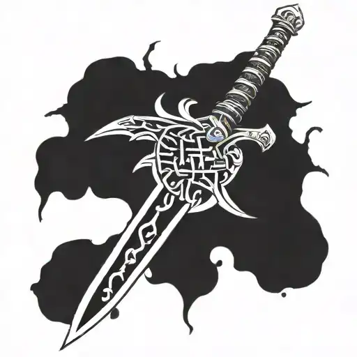 thorn wrapped sword  tattoo design idea