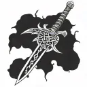 thorn wrapped sword  tattoo design idea