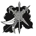 thorn wrapped sword  tattoo design idea