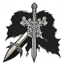 thorn wrapped sword  tattoo design idea