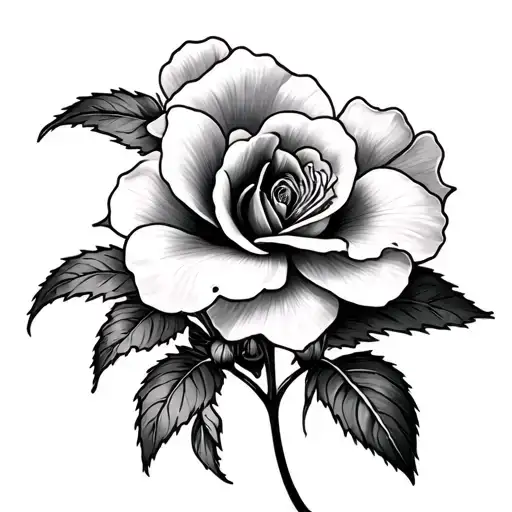 lady slipper and wild prarie rose tattoo design idea