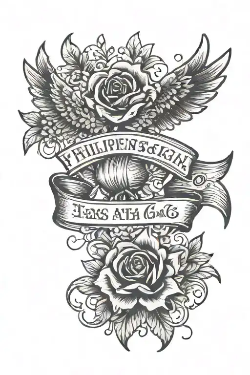 Philippians 4:6 verse tattoo design idea