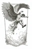 icarus falling tattoo design idea