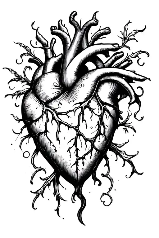 A heart injured to death by love that symbolizes the will to close forever with love tattoo design idea