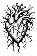 A heart injured to death by love that symbolizes the will to close forever with love tattoo design idea